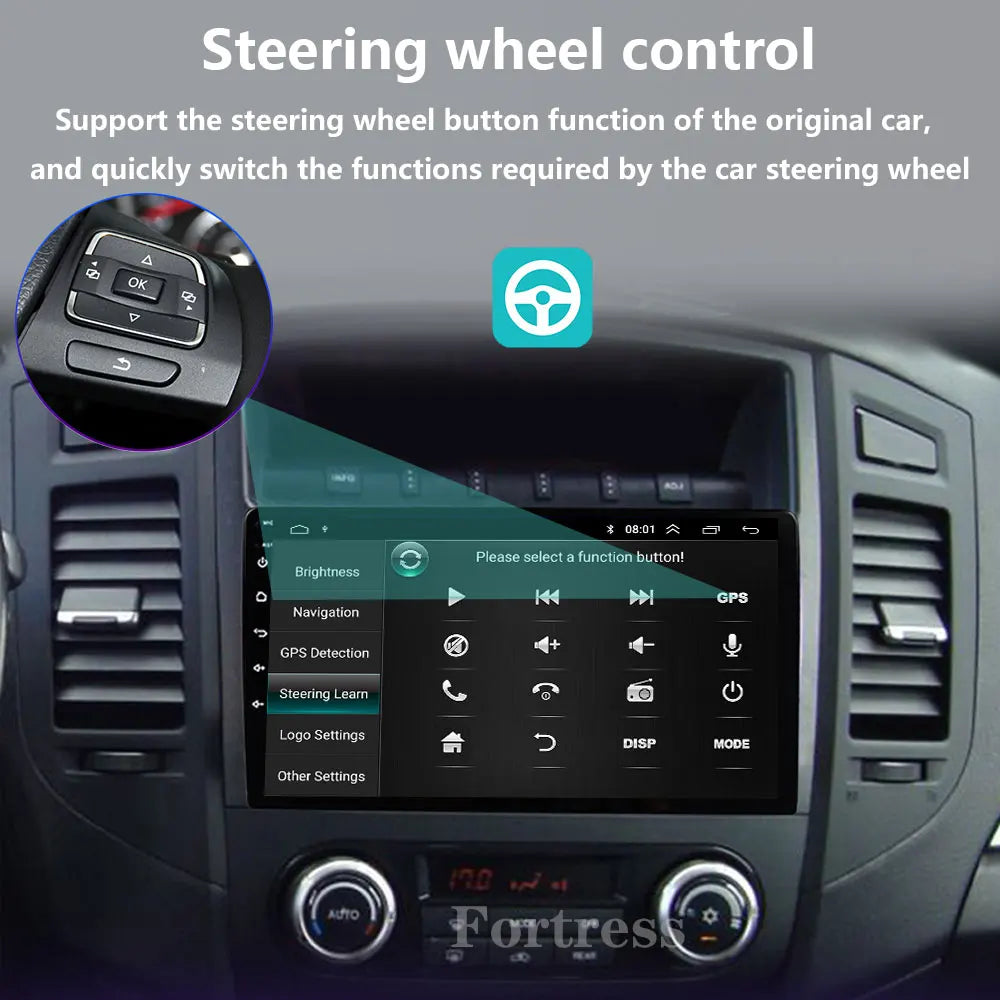 Android 16 QLED Car Radio For Mitsubishi Pajero 4 V80 V90 2006-2024 Autoradio Multimedia Player GPS For Carplay Android Auto bt