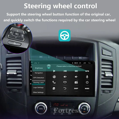 Android 16 QLED Car Radio For Mitsubishi Pajero 4 V80 V90 2006-2024 Autoradio Multimedia Player GPS For Carplay Android Auto bt