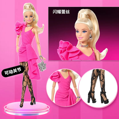 New Barbi e Fashion Doll Black Pink Collection Jjn8 Shiny Dress Bling Accessories Rural Doll Collectible Send Fans Holiday Gift