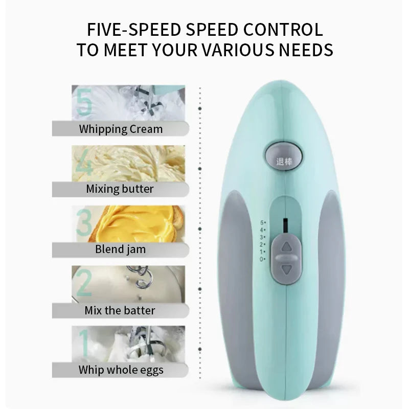 2026 Electric Egg Beater Desktop High Power Hand-Held Stirring for Baking And Whipped Cream Household Kitchen Appliance