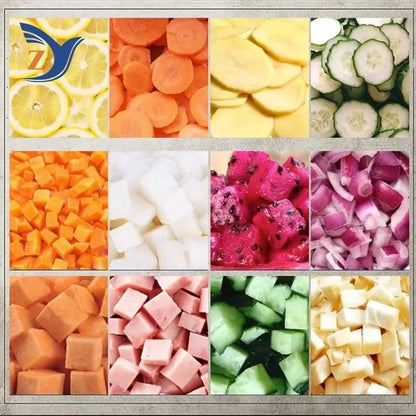 Electric Vegetable Cube Cutting Machine Fruit Slicer Cutting Strip Dice Food Processor With 3,4,5Blades