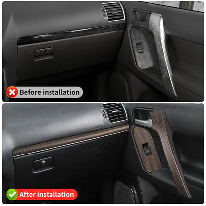 For Toyota 2010-2023 Land Cruiser Prado 150 LC150 Wood Grain Door Handle Armrest Interior Upgrade Accessories Replacement Parts
