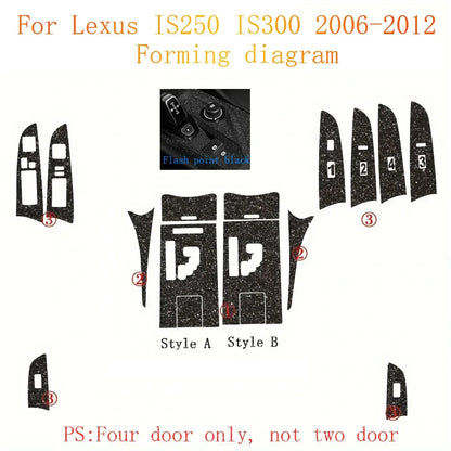 For Lexus IS250 IS300 2006-2012 Interior Central Control Panel Door Handle Carbon Fiber Stickers Decals Car styling Accessorie