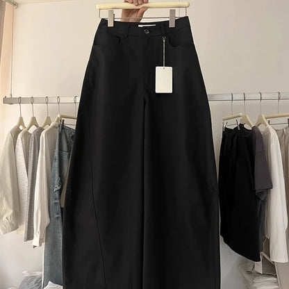 Korean Style Casual Pants Women's Summer New Large Size Fat MM Loose Hip Covering Slimming Wide Leg Long Pants
