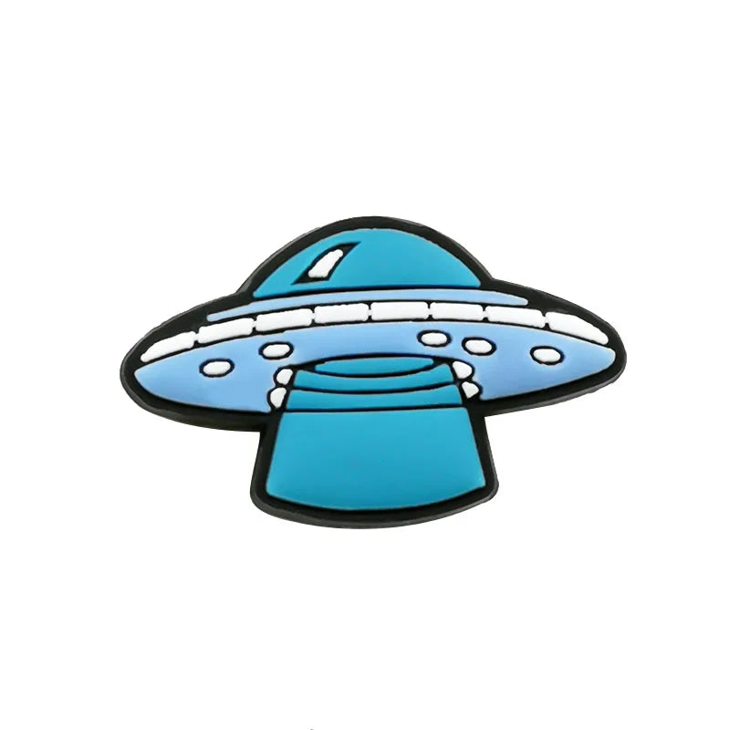 1/25PCS Space & Alien Theme Shoe Charms Set DIY Decorative Pins UFO Rocket Astronaut Clogs Accessories for Women Men Shoe Buckle