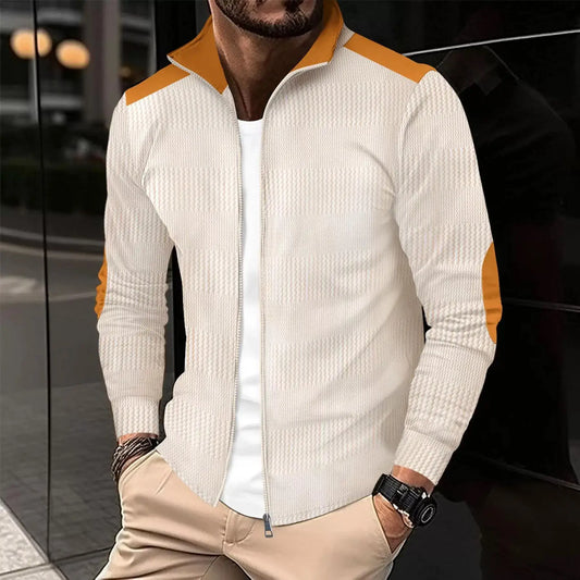 Autumn And Winter Europe And The United States Men's Long-Sleeved Jacket New Casual Stand Collar Piece Cotton Jacket Zippershirt