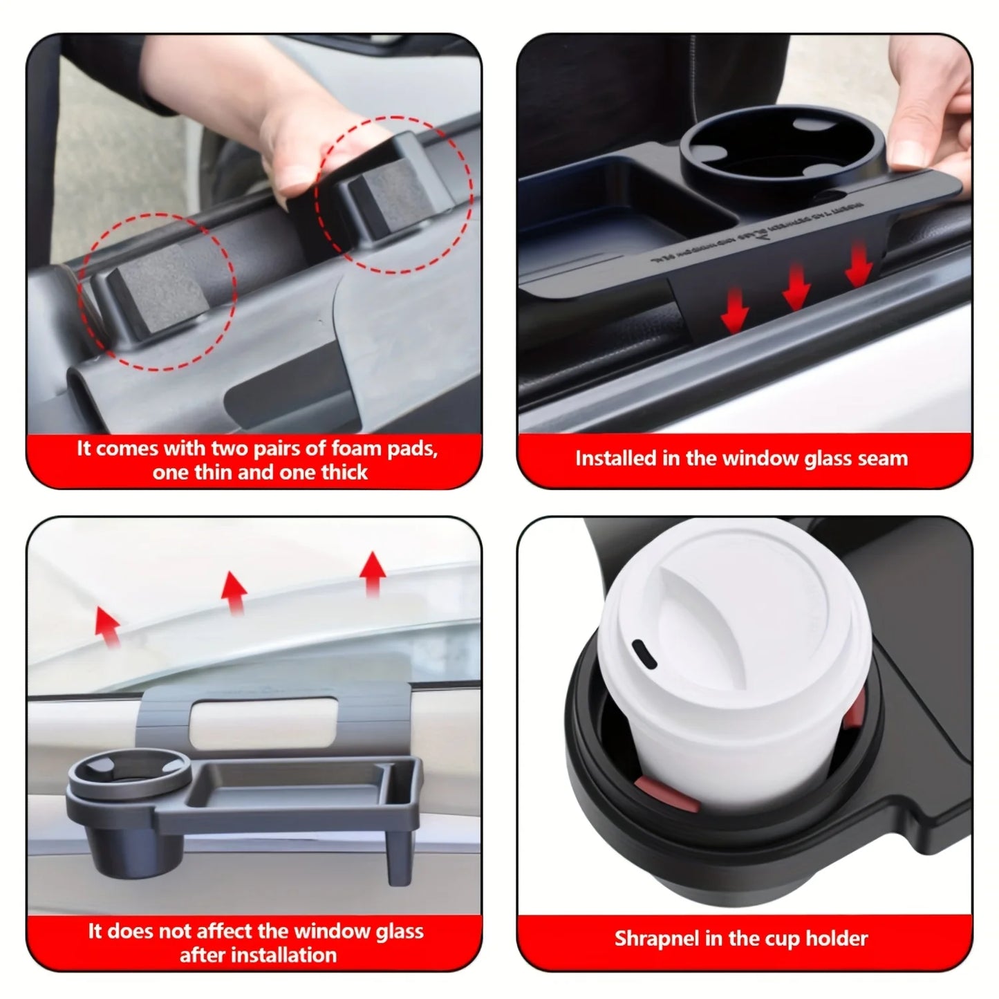 Car Organizer Box With Cup Holder Drink Holder Side Door Window Phone Slot Hanging Storage Rack For Vehicle Interior Accessories