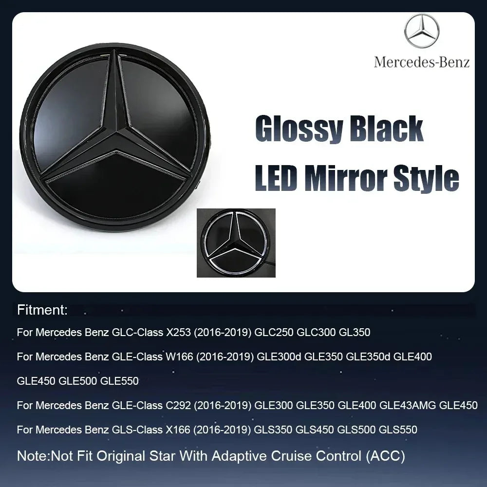 Front Grille LED Star Emblem Light Badge For Mercedes Benz GLC GLE GLS-Class 2016-2019