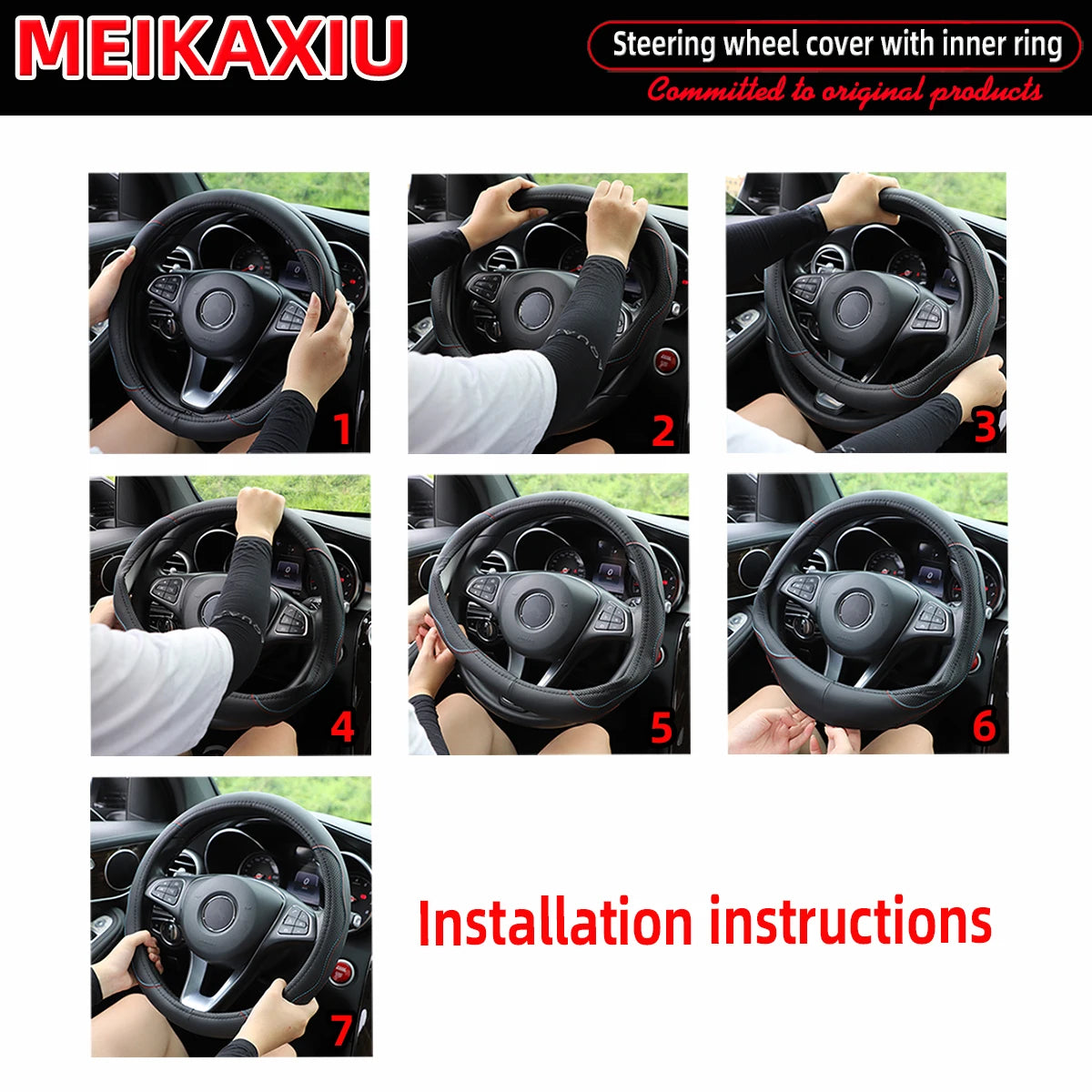 1 crystal carbon fiber three-dimensional lamb skin breathable skin car with inner ring steering wheel cover for women