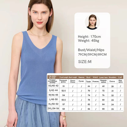 Amii Women's Tank Top 2026 Summer New Solid Color Slim Fit Sleeveless Vest Casual Layering V-Neck Camisole For Women 12642062
