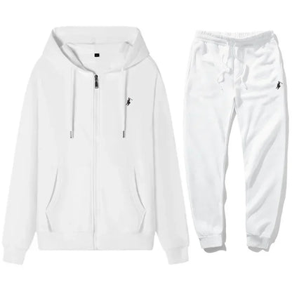 New Men's Fashion Classic Hoodie and Sweatpants Set, Suitable for Autumn and Winter, for Leisure, Fitness and Warmth
