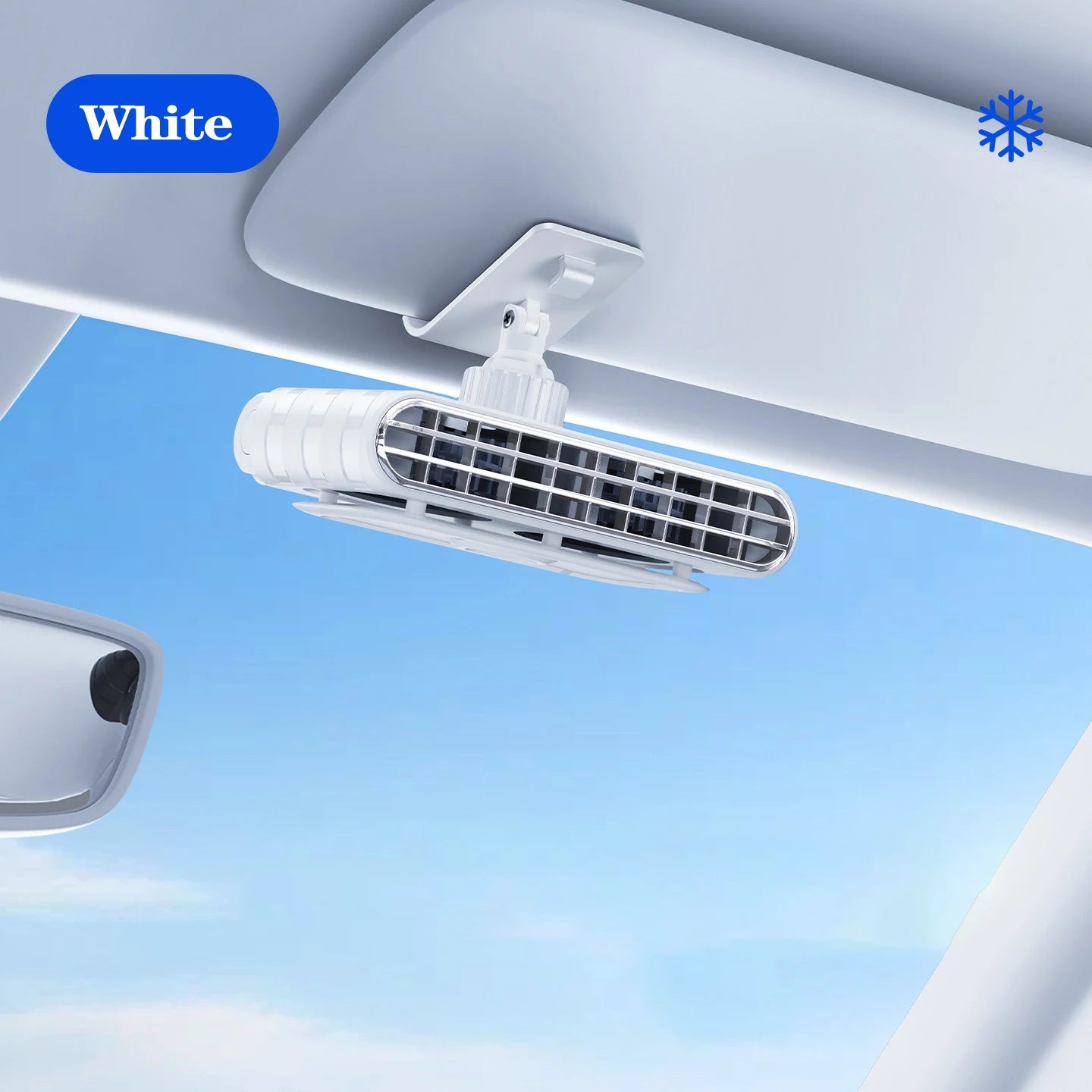 Eary Car Clip Fan Portable USB Rechargeable 30000mAh Sun Visor Fan 360° Rotate 5 Speeds Cooling Fan Ultra-thin Quiet Auto Cooler