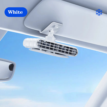Eary Car Clip Fan Portable USB Rechargeable 30000mAh Sun Visor Fan 360° Rotate 5 Speeds Cooling Fan Ultra-thin Quiet Auto Cooler