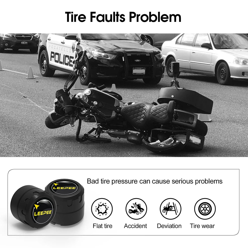 Tire Pressure Sensor Monitor System Motorcycle TPMS External Sensors Android/IOS General Bluetooth-Compatible 4.0 5.0