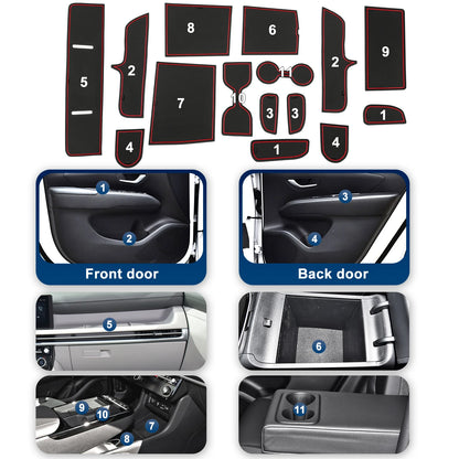 RUIYA for Hyundai Tucson NX4 Limited 2025 2026 Car Door Groove Mat Anti-slip Slot Pad Auto Hyundai Tucson 2025 Accessories