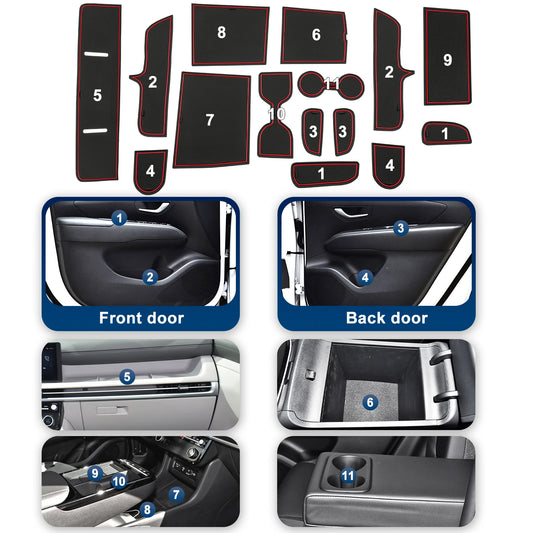 RUIYA for Hyundai Tucson NX4 Limited 2025 2026 Car Door Groove Mat Anti-slip Slot Pad Auto Hyundai Tucson 2025 Accessories