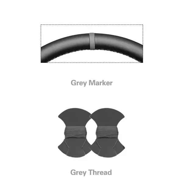 Black Faux Leather Car Steering Wheel Cover for Seat Ibiza (6J) 2008-2015 MII 2013-2020