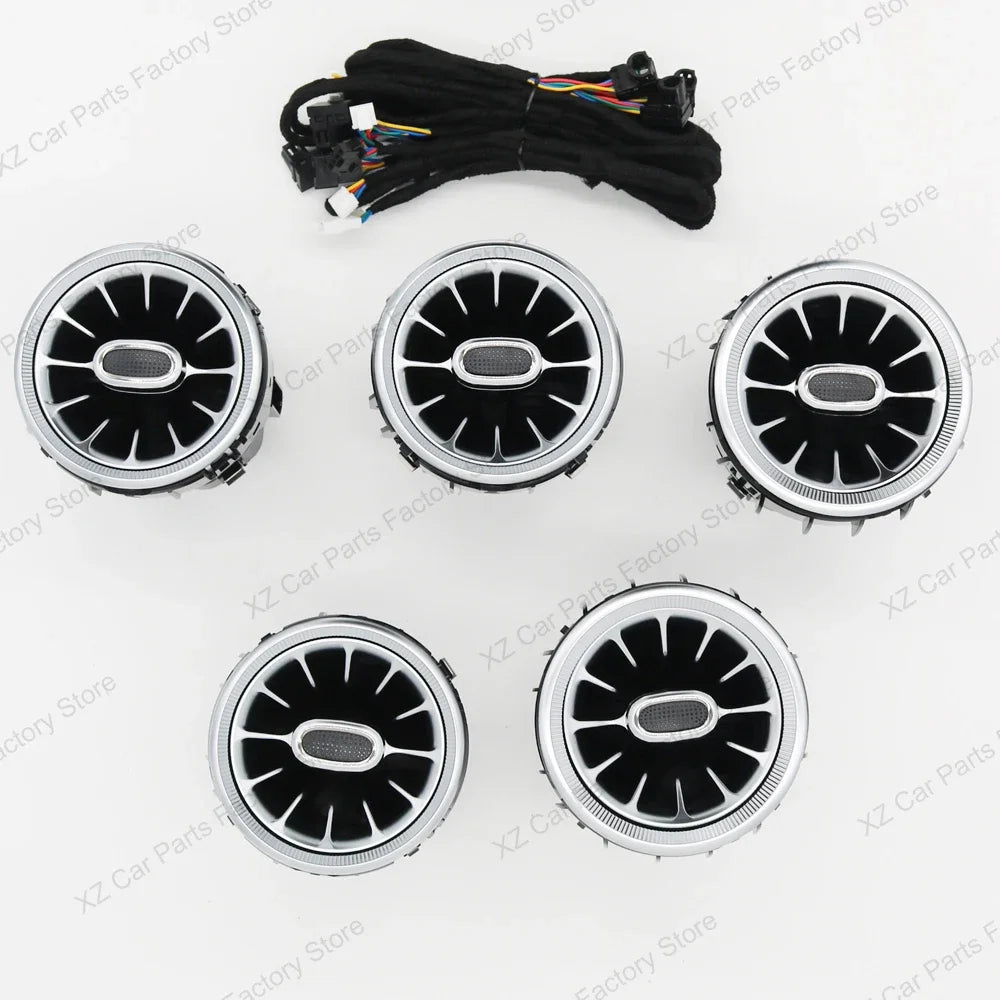 For Mercedes Benz C-class W205 Air Vent 3/64 Color Front and Rear Air Vent Ambient Light Turbine Nozzle Original APP Control