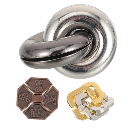 3PCS Classic IQ Metal Brain Teaser Puzzle Set High Difficult Brain Teaser Magic Toys Unlock Interlocking Games Juegos De Ingenio