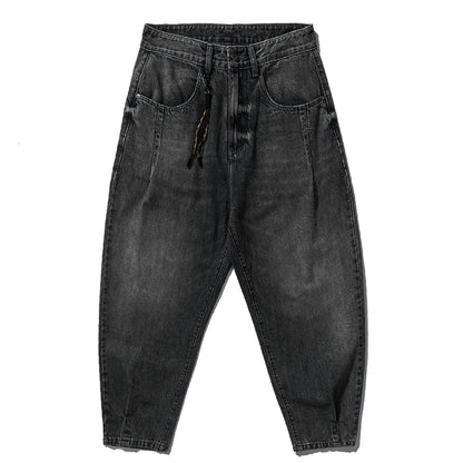 American Vintage High Quality Denim Cargo Pants Men Clothing Streetwear Loose Skate Jeans Harajuku Casual Harem Trousers Male