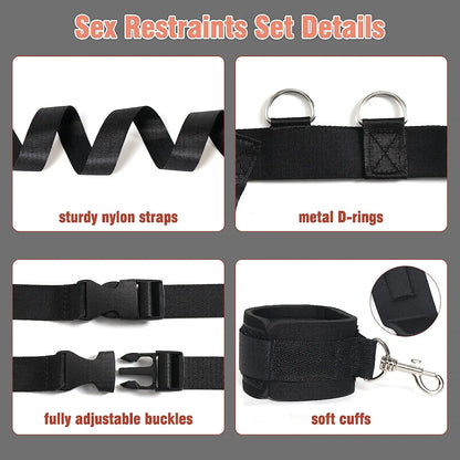 Bed Restraint Set Couple Sex Toys Bondage Handcuff Kit Adult Game Tool 18+ Erotic Tie Downs Arm Ankle BDSM Flirting Sextoy
