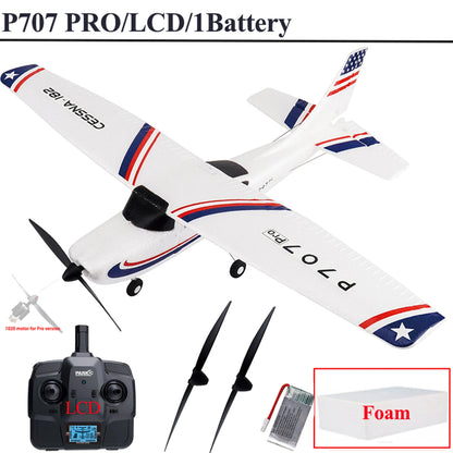 Parkten RC Airplane P707G PRO LCD Version 2.4G 3D/6G With Gyro 3Ch Fixed Wing Plane Outdoor Toys Drone RTF CESSNA 182 Glider