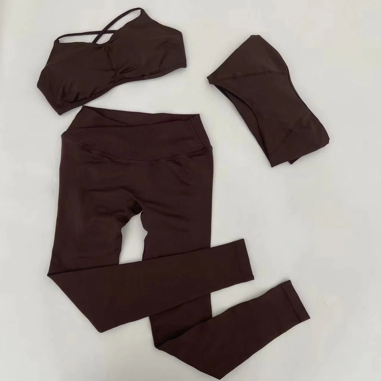 3 Pieces Women's High Stretch Gym Sportswear Shrug Sports Bra Shorts Set Comfortable Workout Yoga Active Wear Outfit