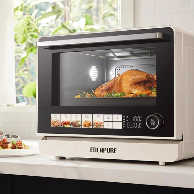Microwave, Oven and Steamer AIO Desktop Household Steam Oven Titanium Antibacterial Liner Cuisine Hornos Microondas