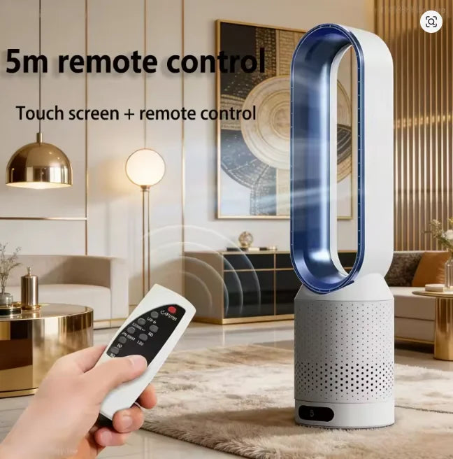 4 Colors Bladeless Fan - 3-in-1 Air Cooling & Purification Fan, Silent Touch Control Tower Fan for Indoor Use