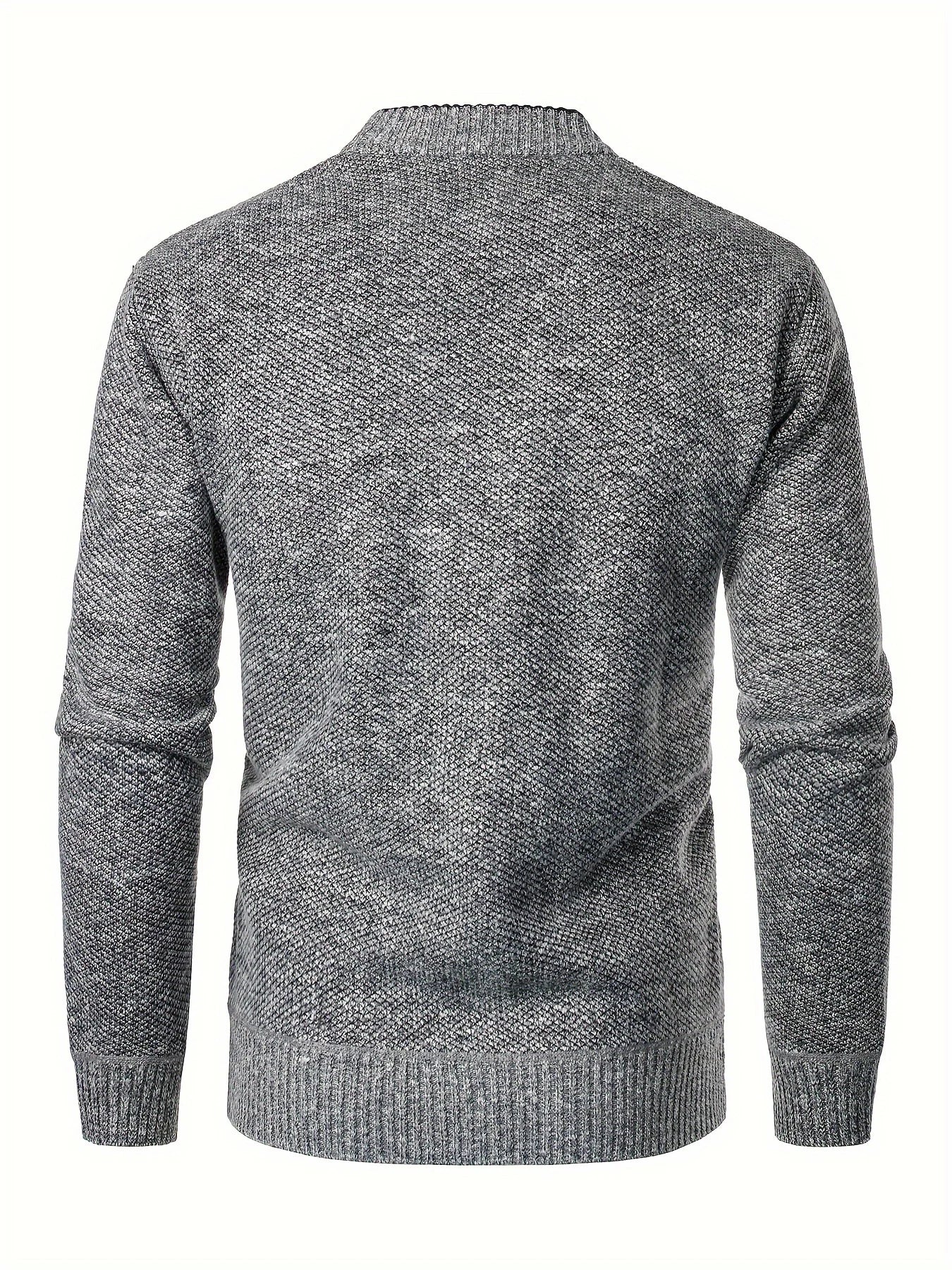 Men's Fleece Lined Knit Cardigan, V-Neck Button Sweater Jacket, Warm Casual Business Knitwear Coat for Autumn Winter