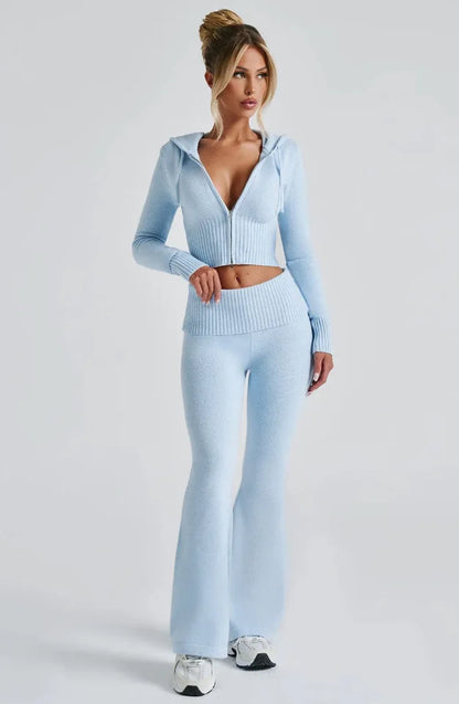 Spring New Women's Clothing Slim-fit Short Hooded Top Casual Pants Fashion Suit Women's Two-piece Set