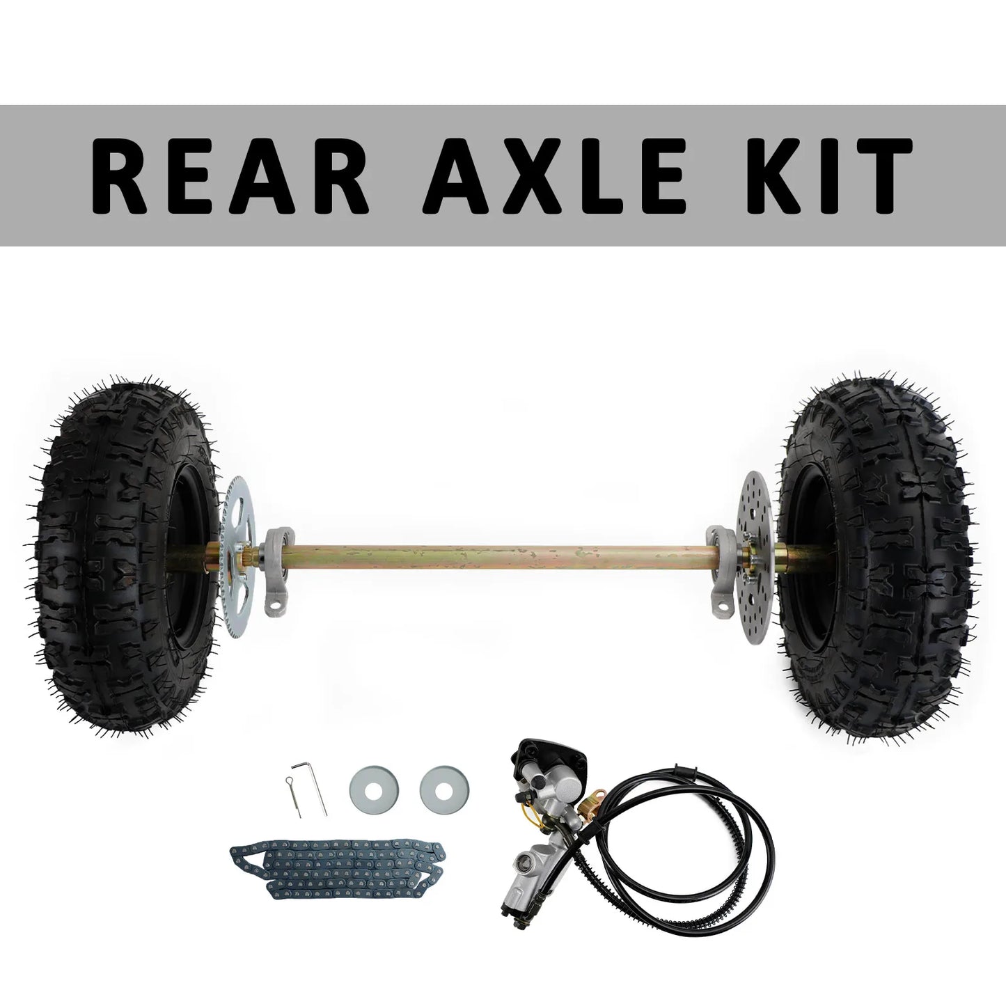 29" Complete Wheel Hub Kit for Go Kart Quad Trike Drift Bikes Rear Axle Tire Assembly