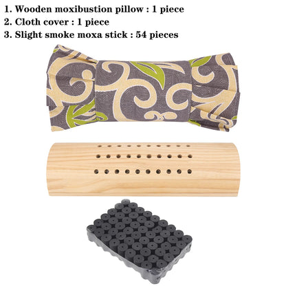 Wooden Moxibustion Pillow Cervical Pillows Neck Waist Warm Massage Moxa Stick Burner Body Relax Joint Pain Relief Health Care