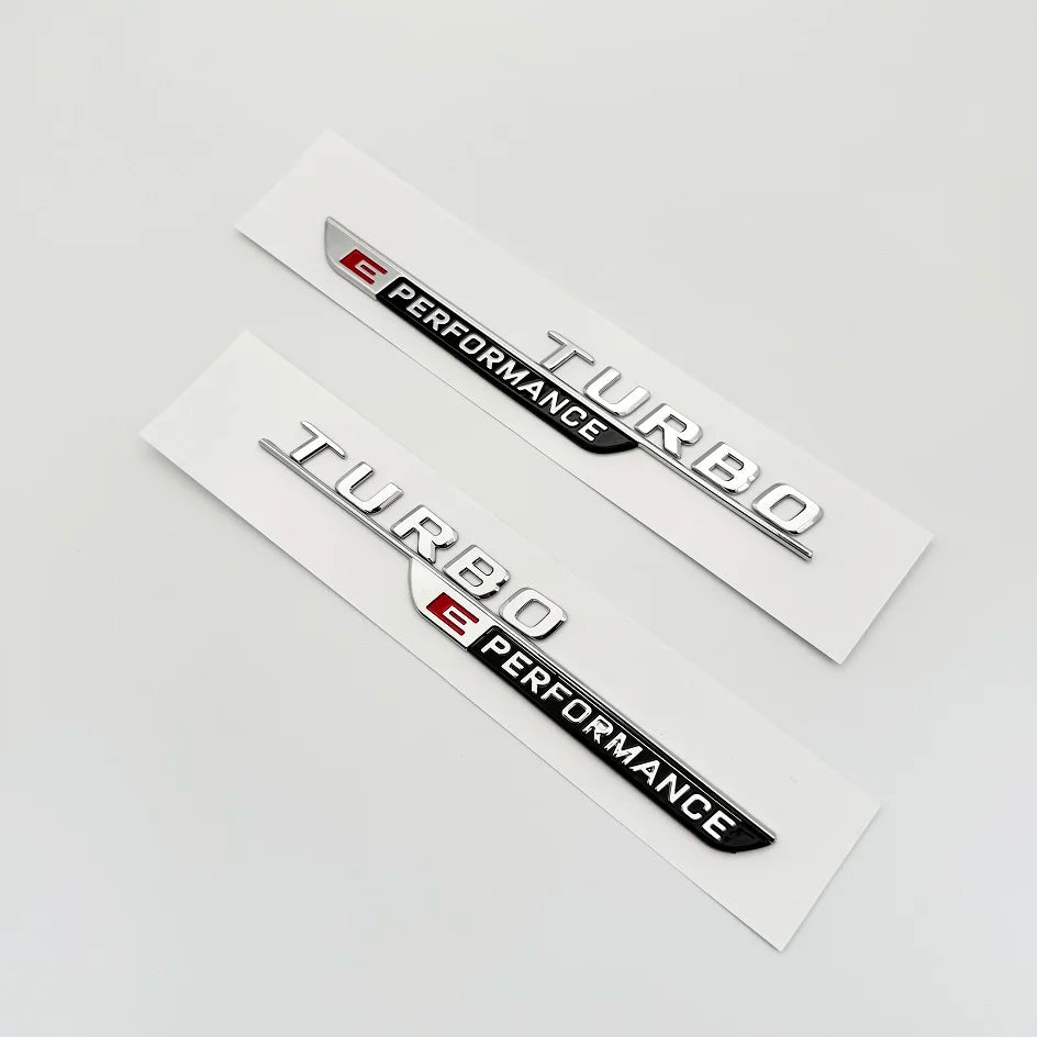 2024 New Letters Numbe TURBO E PERFORMANCE Emblem Car Fender Trim Badge Sticker For W206 C63s GLC63s Accessories
