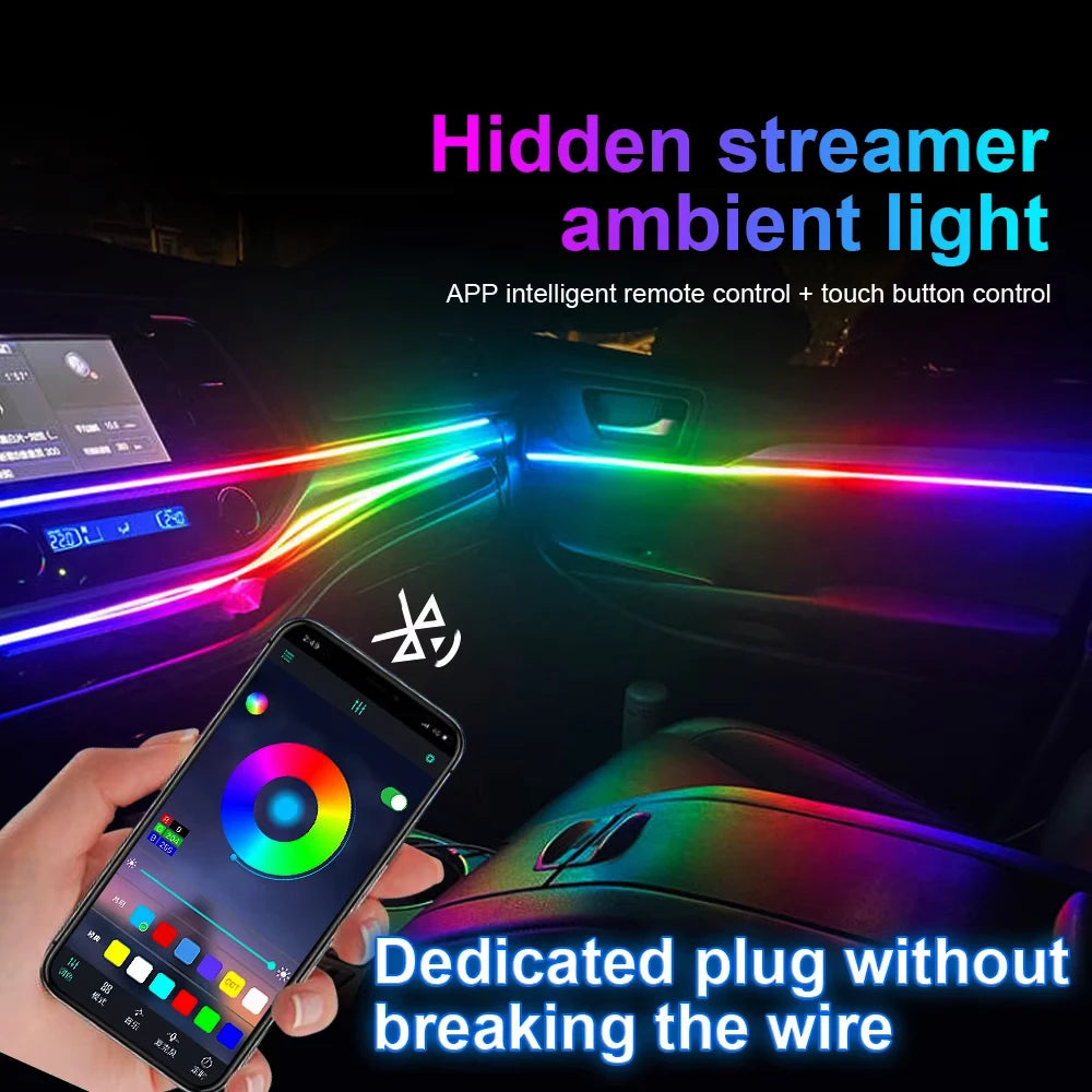 21 in 1 Car Ambient Light For VW Golf 7 2014-2021 Interior Acrylic RGB 64 Color LED Atmosphere Lamp LHD Symphony App Control Kit