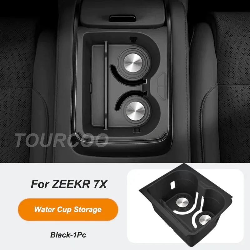 For Zeekr 7X Silicone Center Console Water Cup Frame Cover Anti-slip Wireless Charging Silicone Pad Mat Modify Accessories