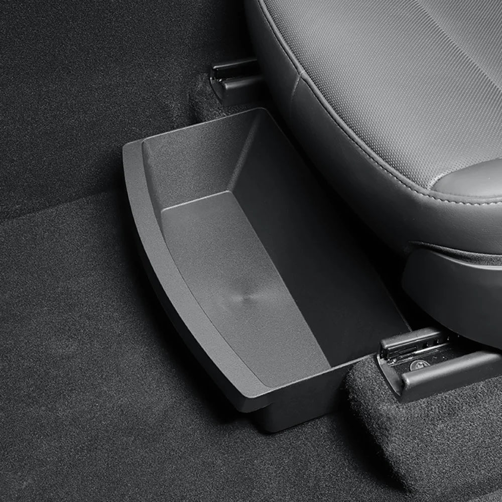 TEKSY 2 PCS For Tesla New Model Y 2025 2026 Launch Juniper Front Seats Under Seat drawer TPE Storage Box