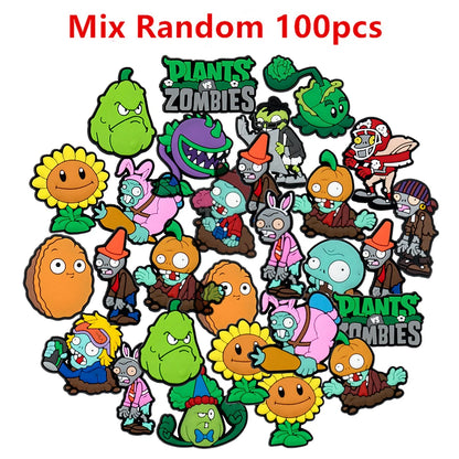 17-100Pcs Hot Game Cartoon Shoe Charms Set Slides Clog Sandals Decoration Shoes Accessories Buckle for Boys Girls Kids Gifts