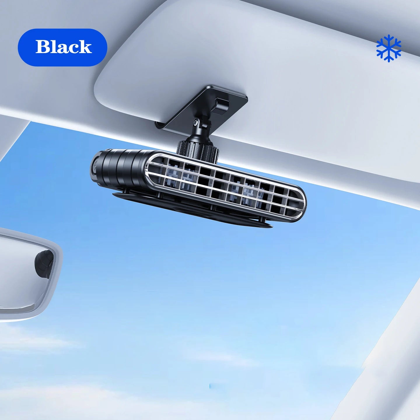 Eary Car Clip Fan Portable USB Rechargeable 30000mAh Sun Visor Fan 360° Rotate 5 Speeds Cooling Fan Ultra-thin Quiet Auto Cooler
