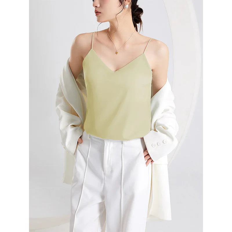 Summer V-neck Strapless Top Women With Bar Pads Breathable Top Suitable for Wearing Over T-Shirts