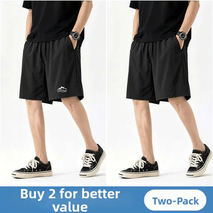 Jeanswest Life Men's Ice Silk Shorts Summer Loose Large Size Quick Dry Five-Quarter Length Casual Sporty Trousers