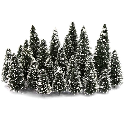 XS0804 Evemodel Model Snowy Pine Trees Deep Green Christmas Pines for HO O N Z Scale Xmas Decor Layout S0804