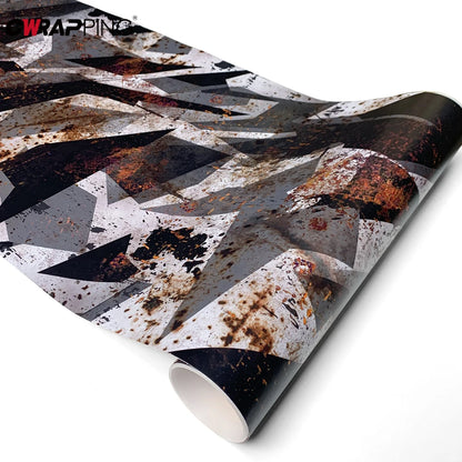 Camouflage Film Wrap Foil Car Sticker Motorcycle Stickers Vintage Rust Effect Vinyl Wrap Black Supplies Car Body Films Adhesive
