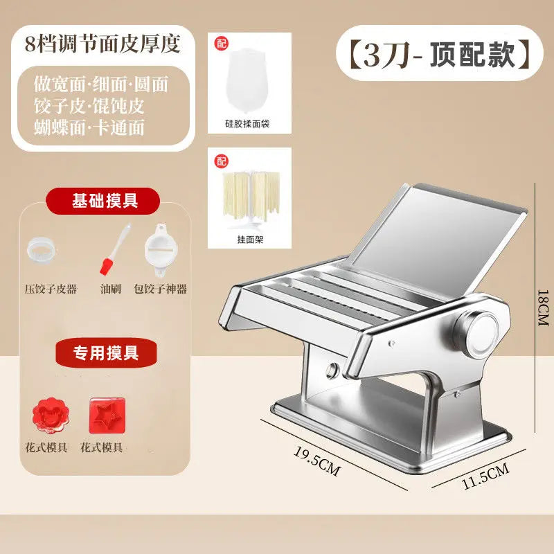 Household noodle machine Small multi-functional noodle press Manual rolling noodle mechanism Automatic dumpling skin machine