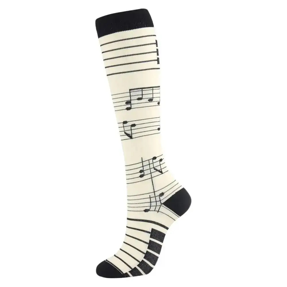 Sport Compression Stockings Funny Pattern Halloween ballon Dot Leg Pressure Running Cycling Multi Color Compress Socks