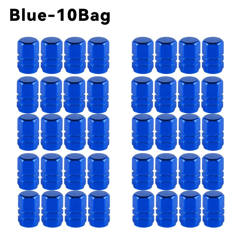 Silver Black Blue Aluminum Alloy Car Valve Cores Tire Valves Caps Air Pump Caps Tuning Products Accessories Replacement