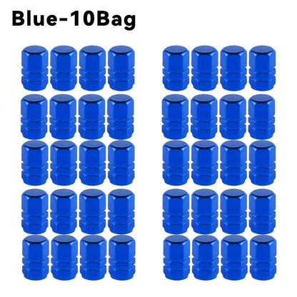 Silver Black Blue Aluminum Alloy Car Valve Cores Tire Valves Caps Air Pump Caps Tuning Products Accessories Replacement