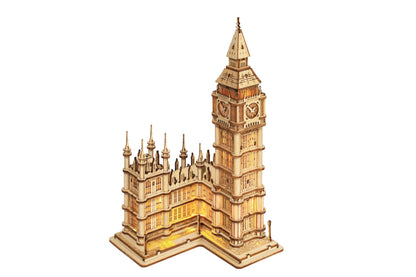 ROKR 3D Wooden Puzzle Game Big Ben Tower Bridge Pagoda Building Model Toys For Children Kids Birthday Gift