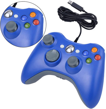 Wired Game Controller for Xbox 360 with Dual-Vibration,Compatible with Xbox 360/360 Slim&PC Windows 7,8,10,11