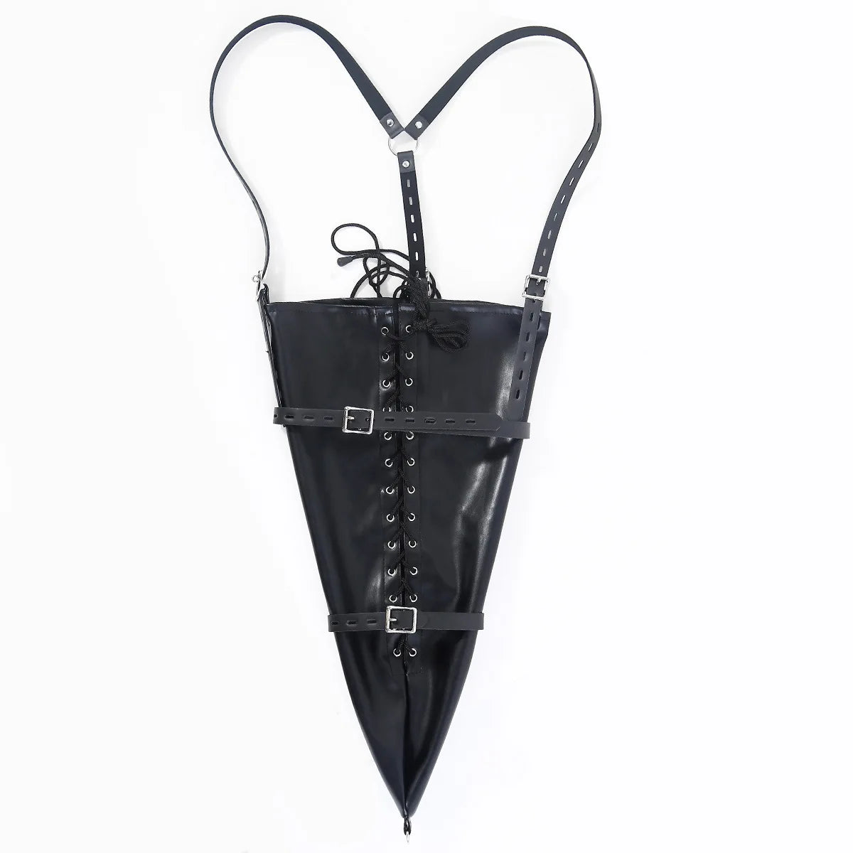 BDSM Mermaid Restraint Bag Leather Straitjacket Fetish Half Body Bondage Legging Binder Slave Ankle Cuff Binding Erotic Sex Tool